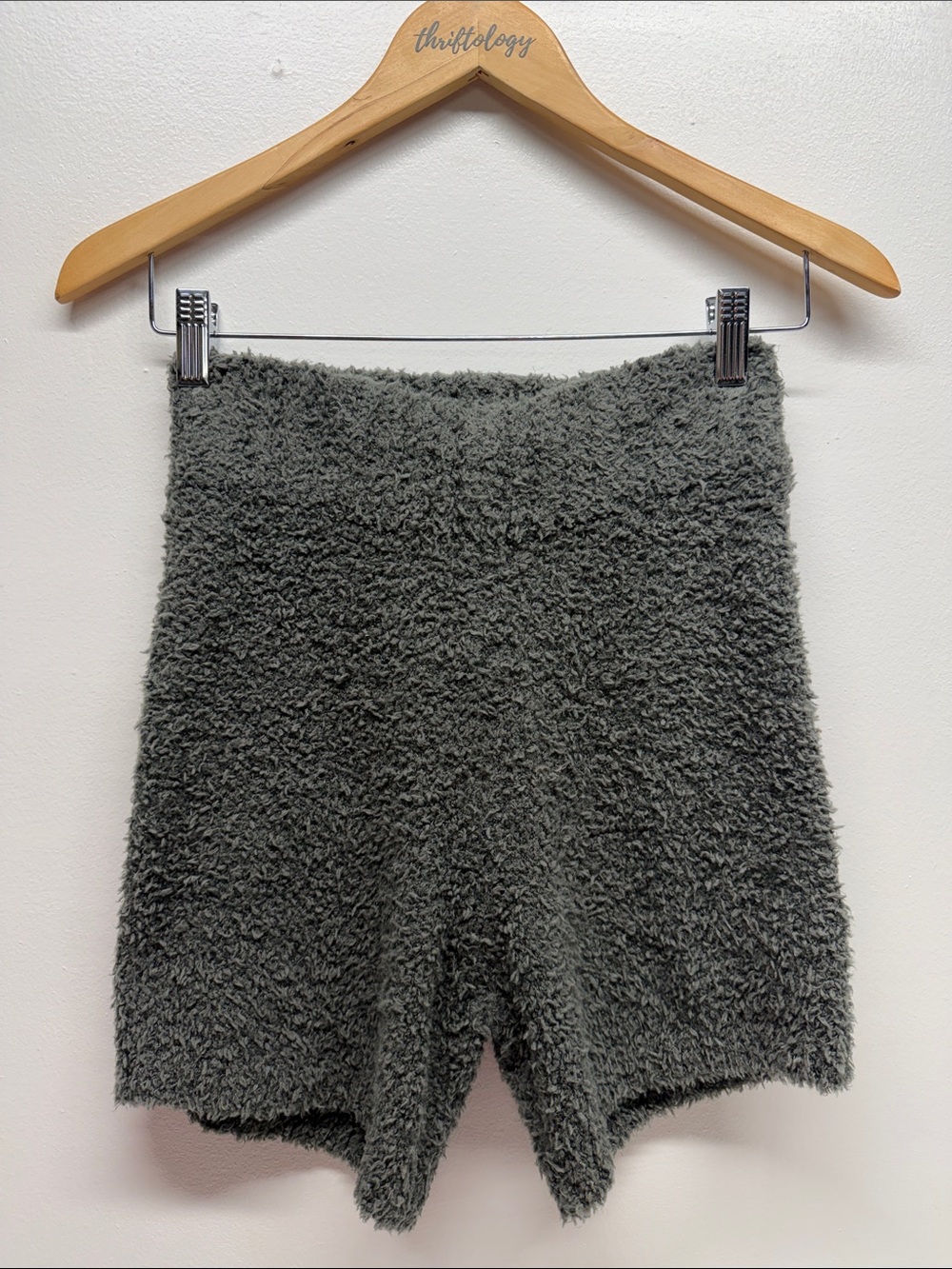 Skims Cozy Knit Shorts Ribbed Long 5" Stretch High Rise Gray NWT Size XXS / XS